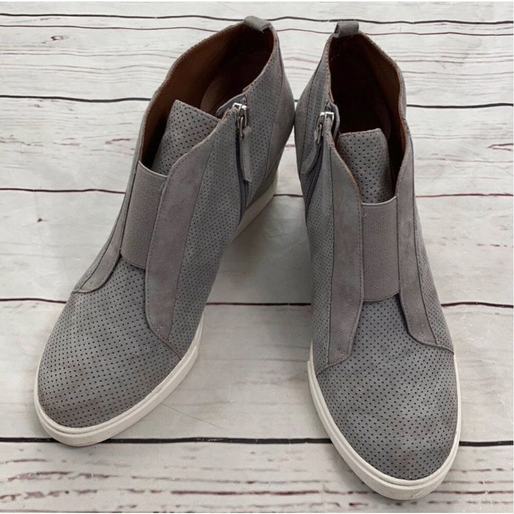 Linea Paolo Gray Ana Wedge Sneakers Size 9.5